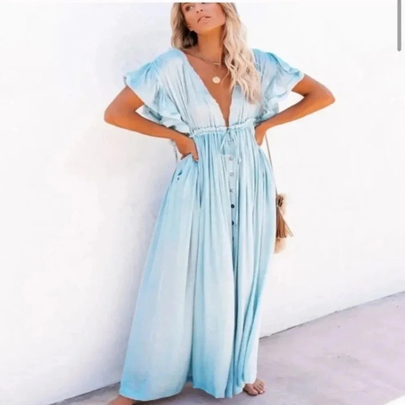 Vintage Bohemian Long Beach Dress - Picture 2 of 12